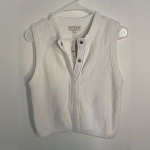 J. Crew white Cropped button-up sweater shell, Size M